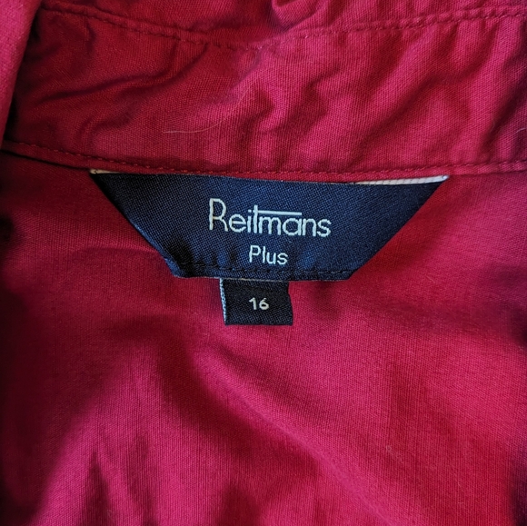 Reitmans Plus sz16 red belted shirt dress VGUC - Picture 3 of 8